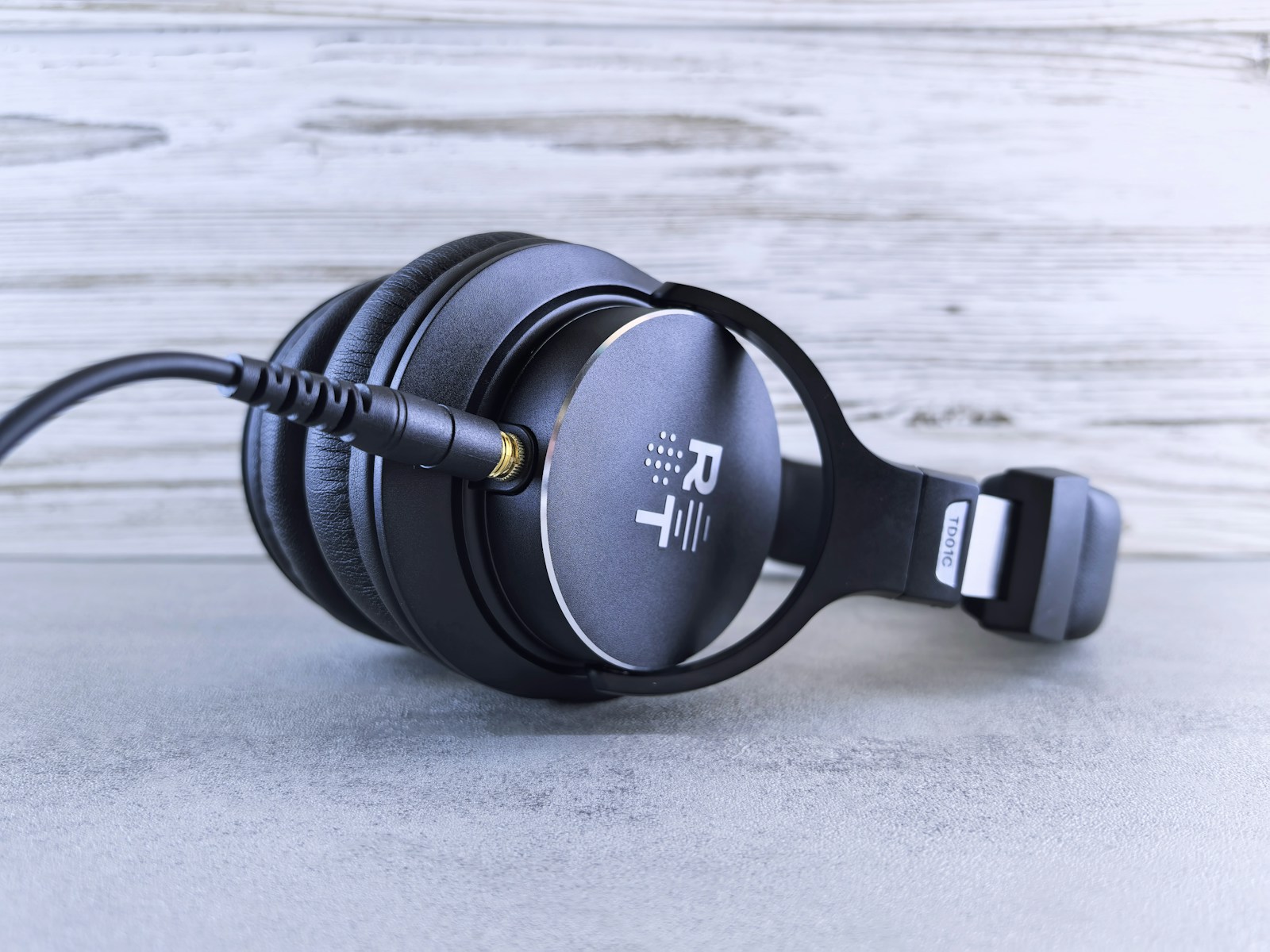 A pair of headphones sitting on top of a table