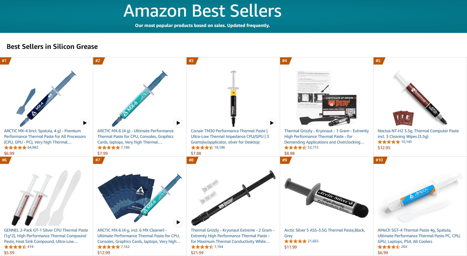 10 Best Selling Thermal Paste on Amazon