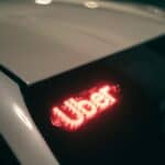 A close up of a car's tail light