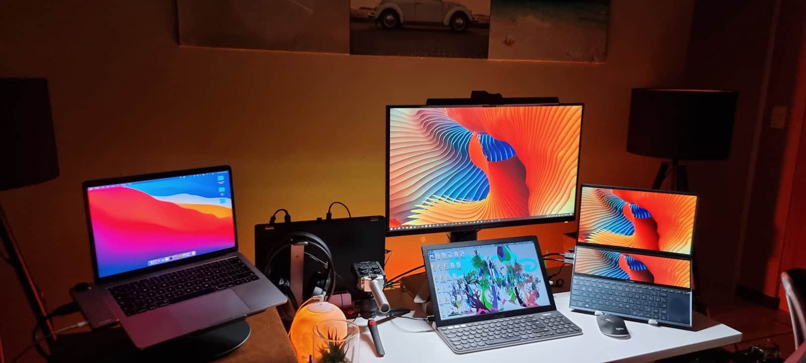 macbook pro on white table