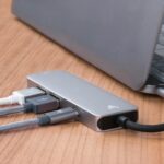 A USB Hub Plugged into a Laptop