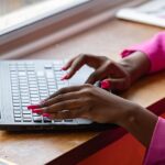 laptop, typing, working, pink, woman, laptop, laptop, laptop, laptop, laptop, working