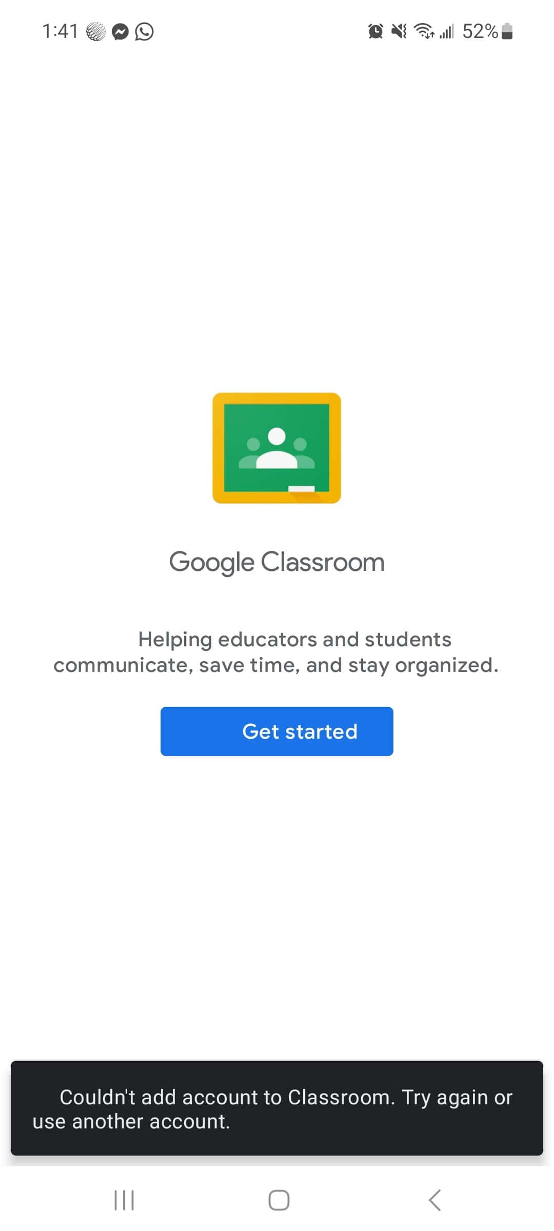 Couldn't add account to classroom. Try again or use another account - Google Classroom Community