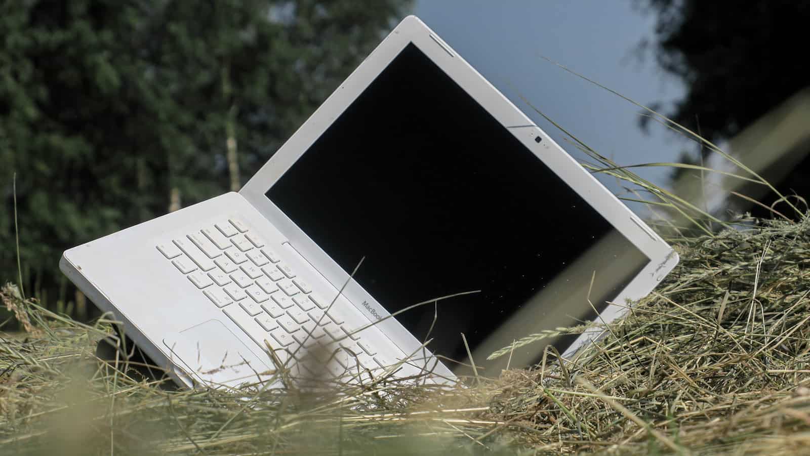 white ipad on white keyboard