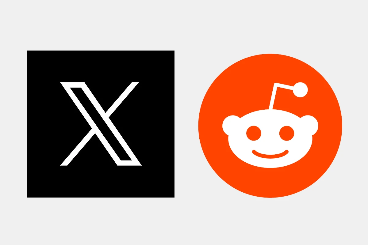 X and Reddit Logos